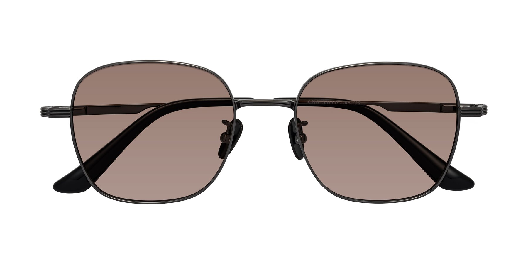 Folded Front of XING in Gunmetal with Medium Brown Tinted Lenses