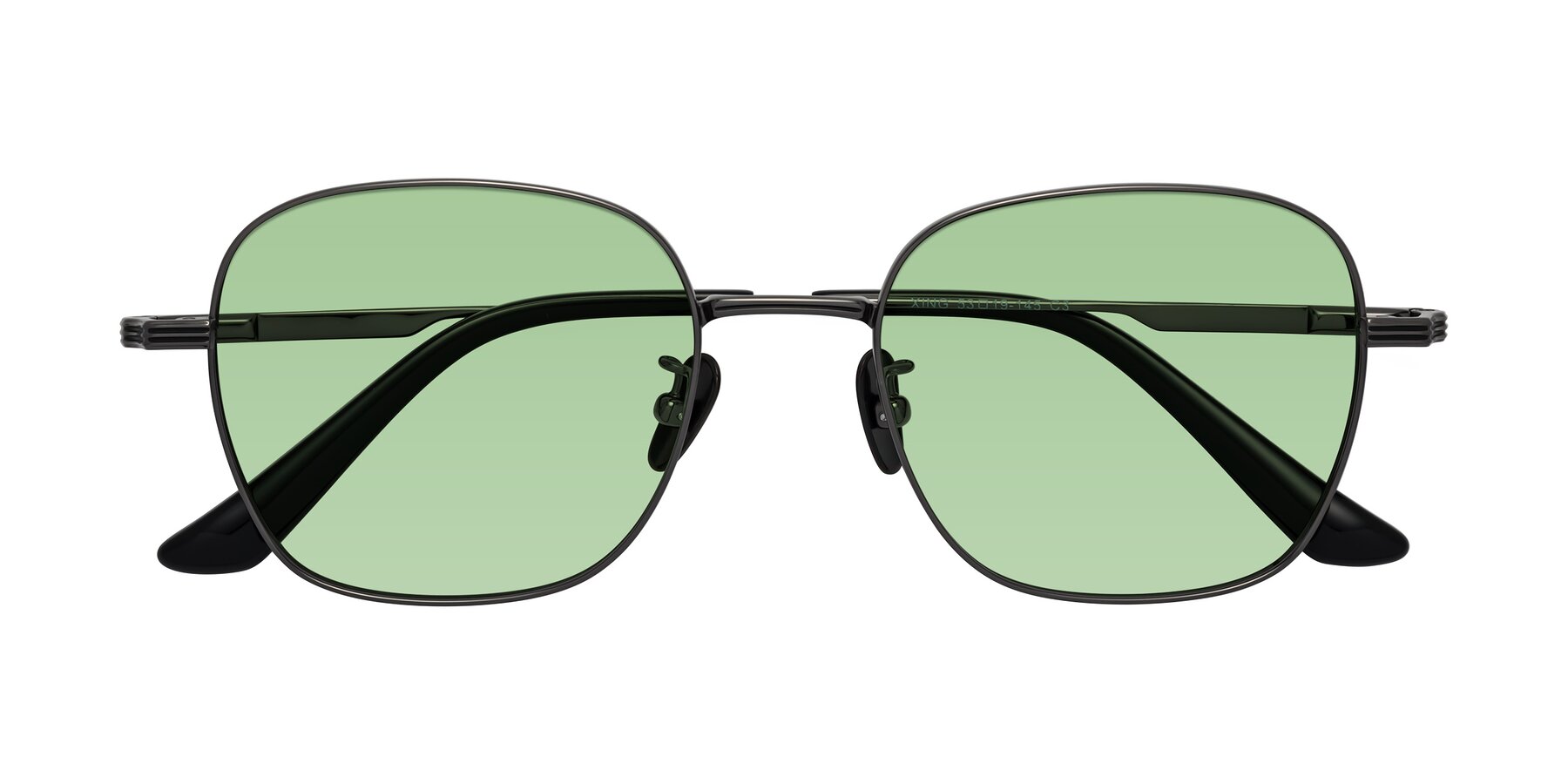 Folded Front of XING in Gunmetal with Medium Green Tinted Lenses