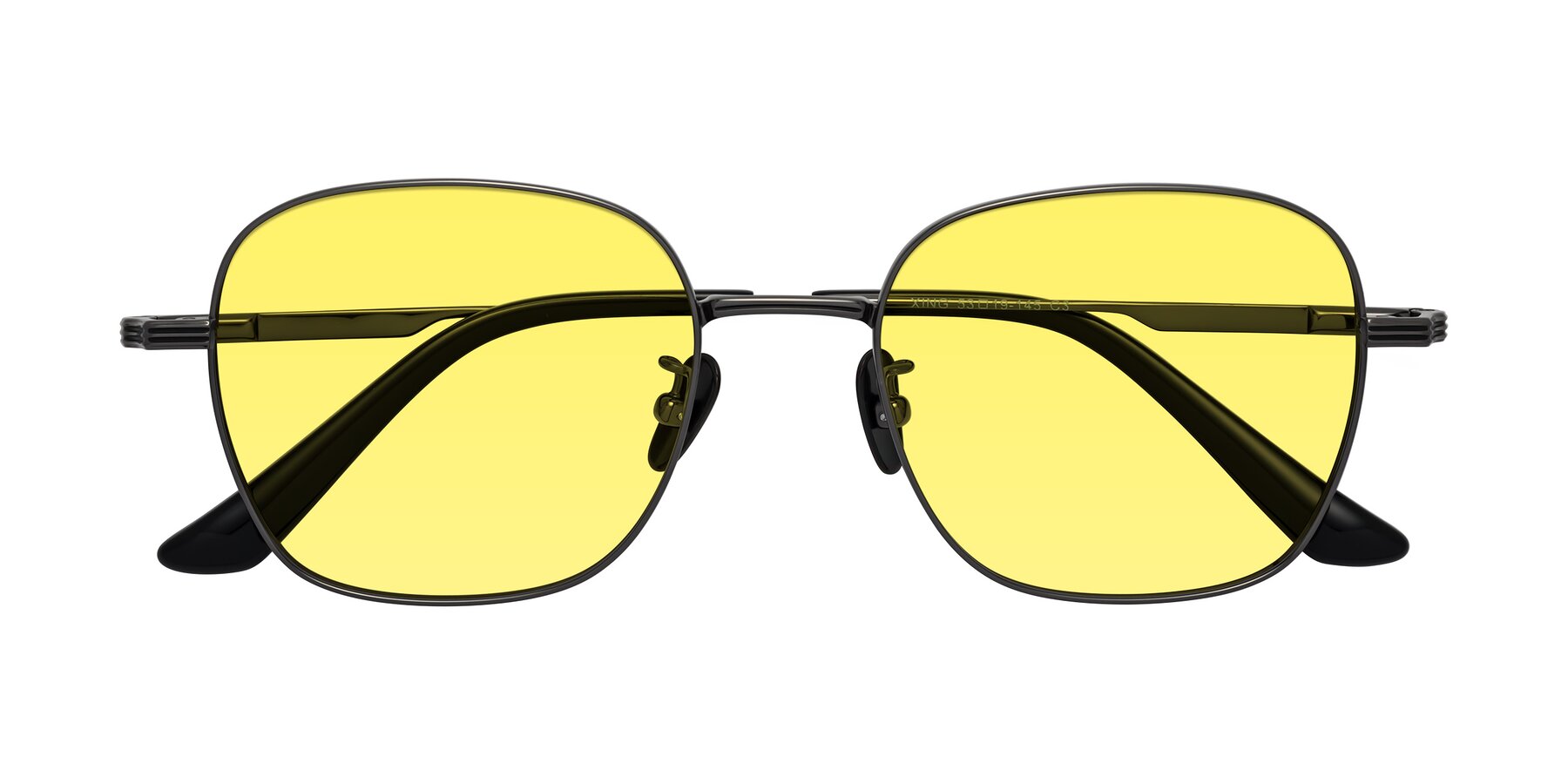 Folded Front of XING in Gunmetal with Medium Yellow Tinted Lenses