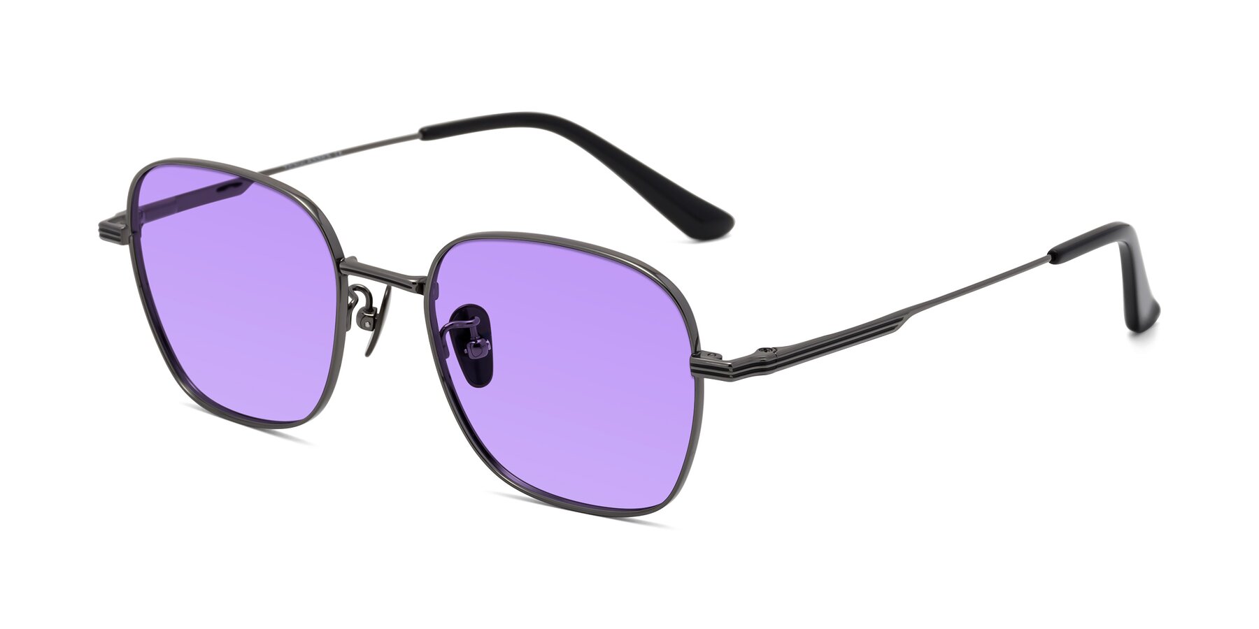 Angle of XING in Gunmetal with Medium Purple Tinted Lenses