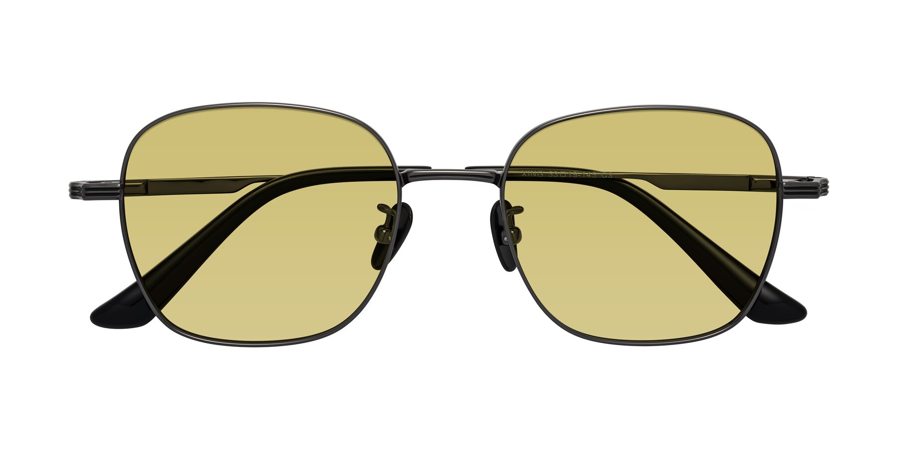 Folded Front of XING in Gunmetal with Medium Champagne Tinted Lenses