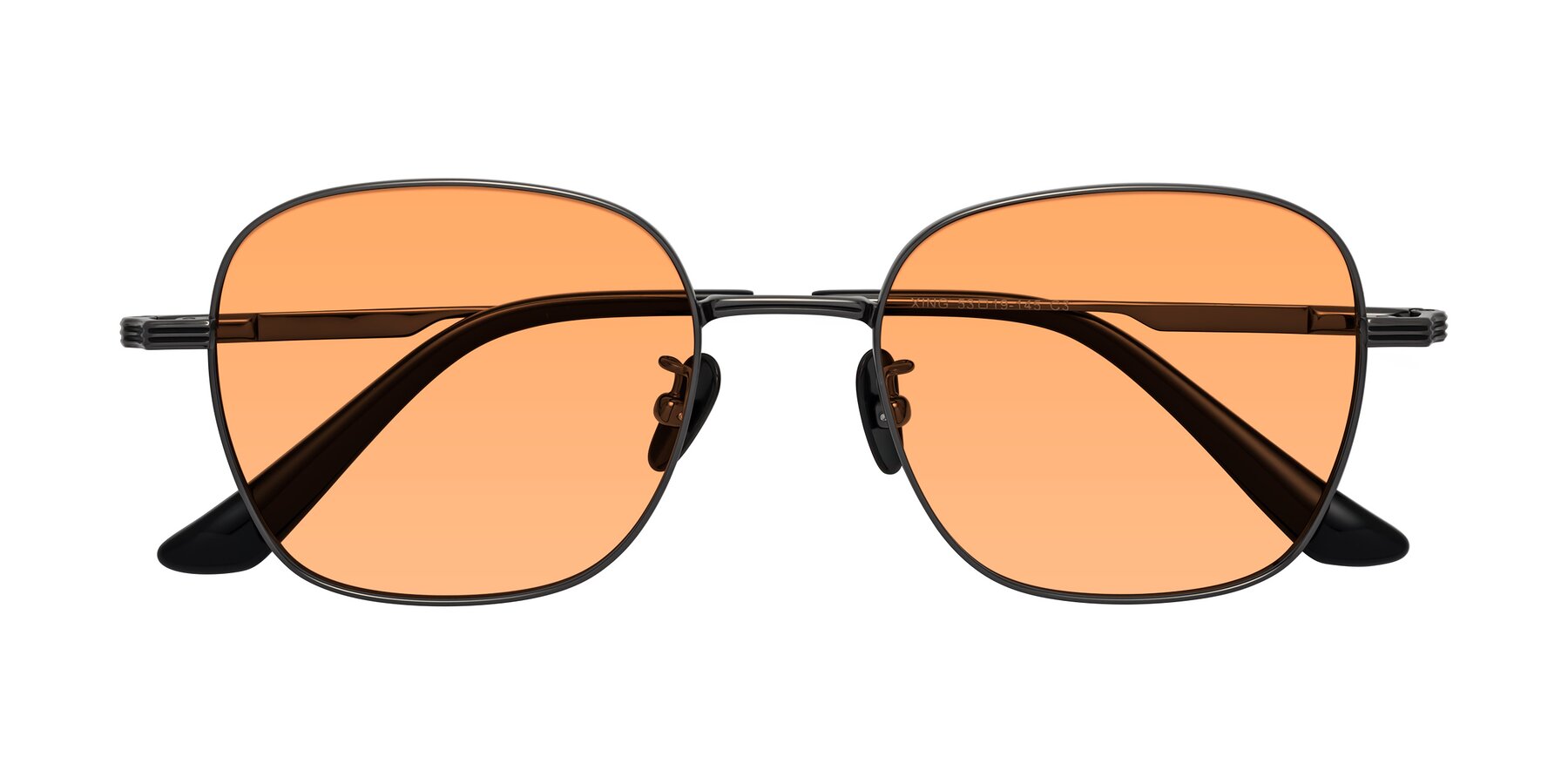 Folded Front of XING in Gunmetal with Medium Orange Tinted Lenses