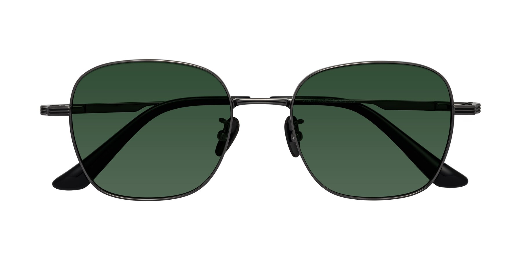 Folded Front of XING in Gunmetal with Green Tinted Lenses