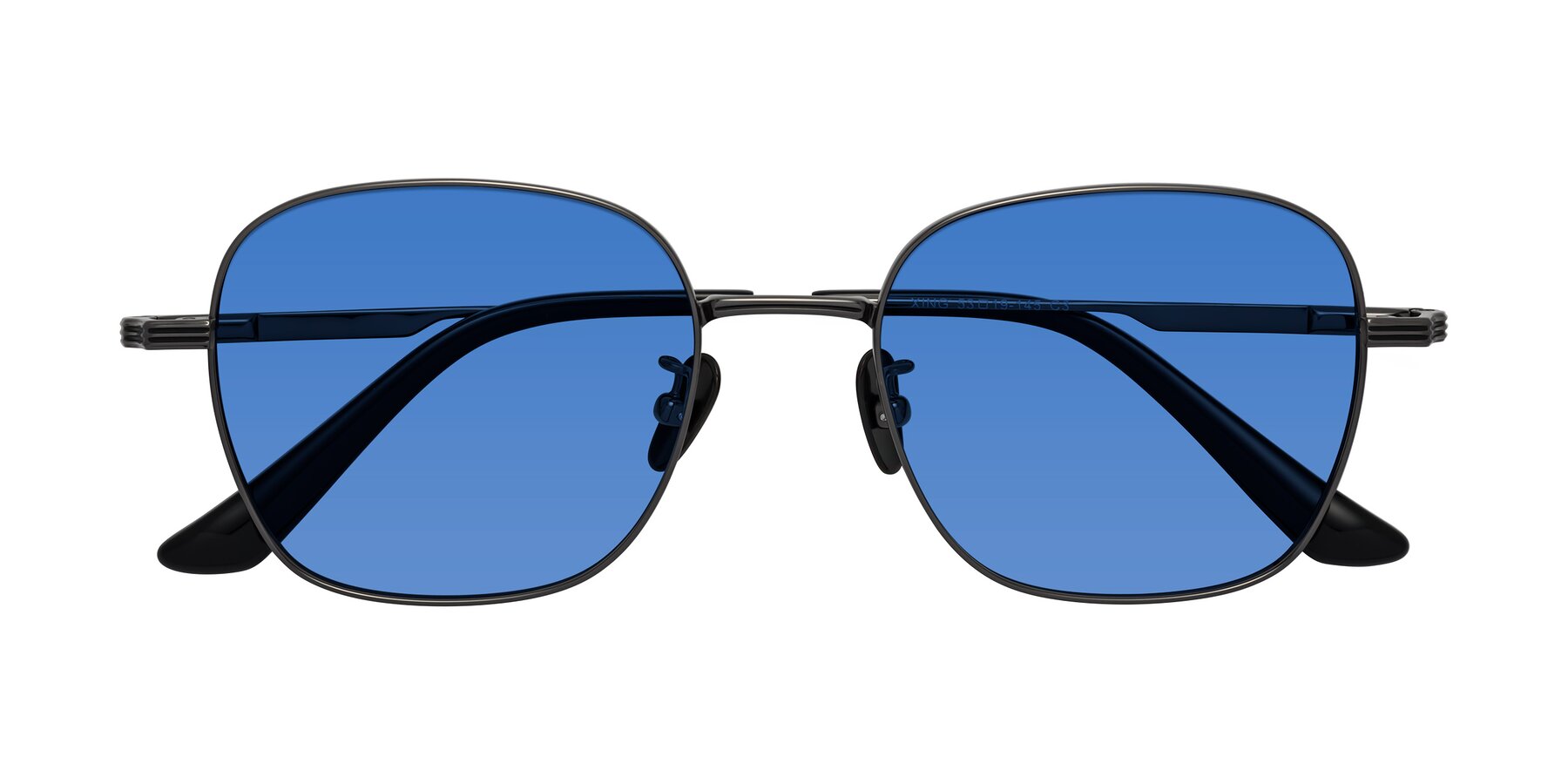 Folded Front of XING in Gunmetal with Blue Tinted Lenses