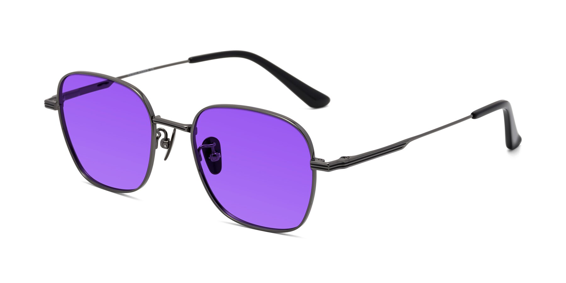 Angle of XING in Gunmetal with Purple Tinted Lenses