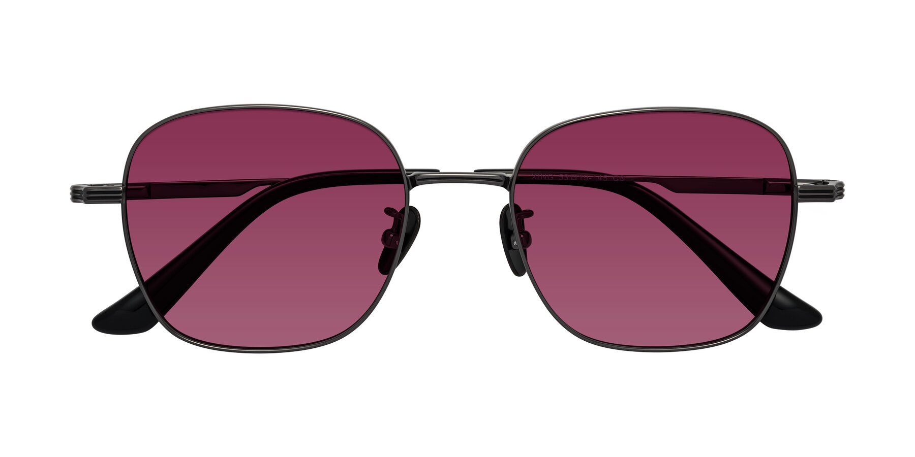 Folded Front of XING in Gunmetal with Wine Tinted Lenses