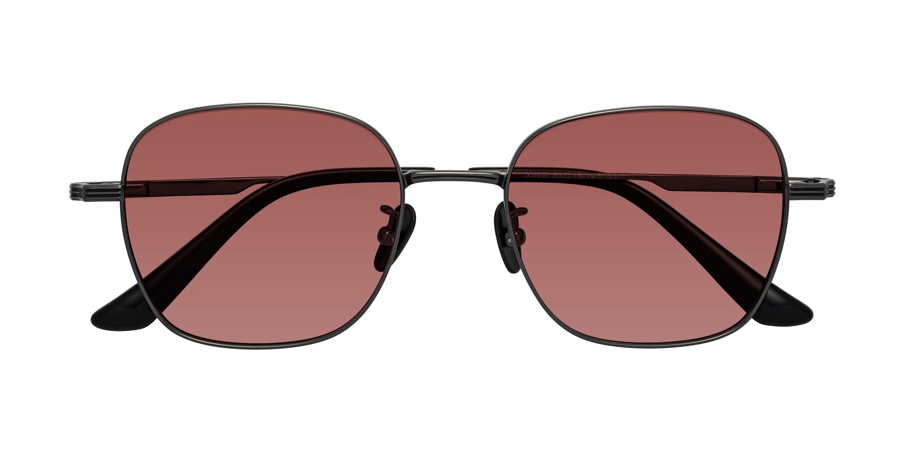 Folded Front of XING in Gunmetal with Garnet Tinted Lenses