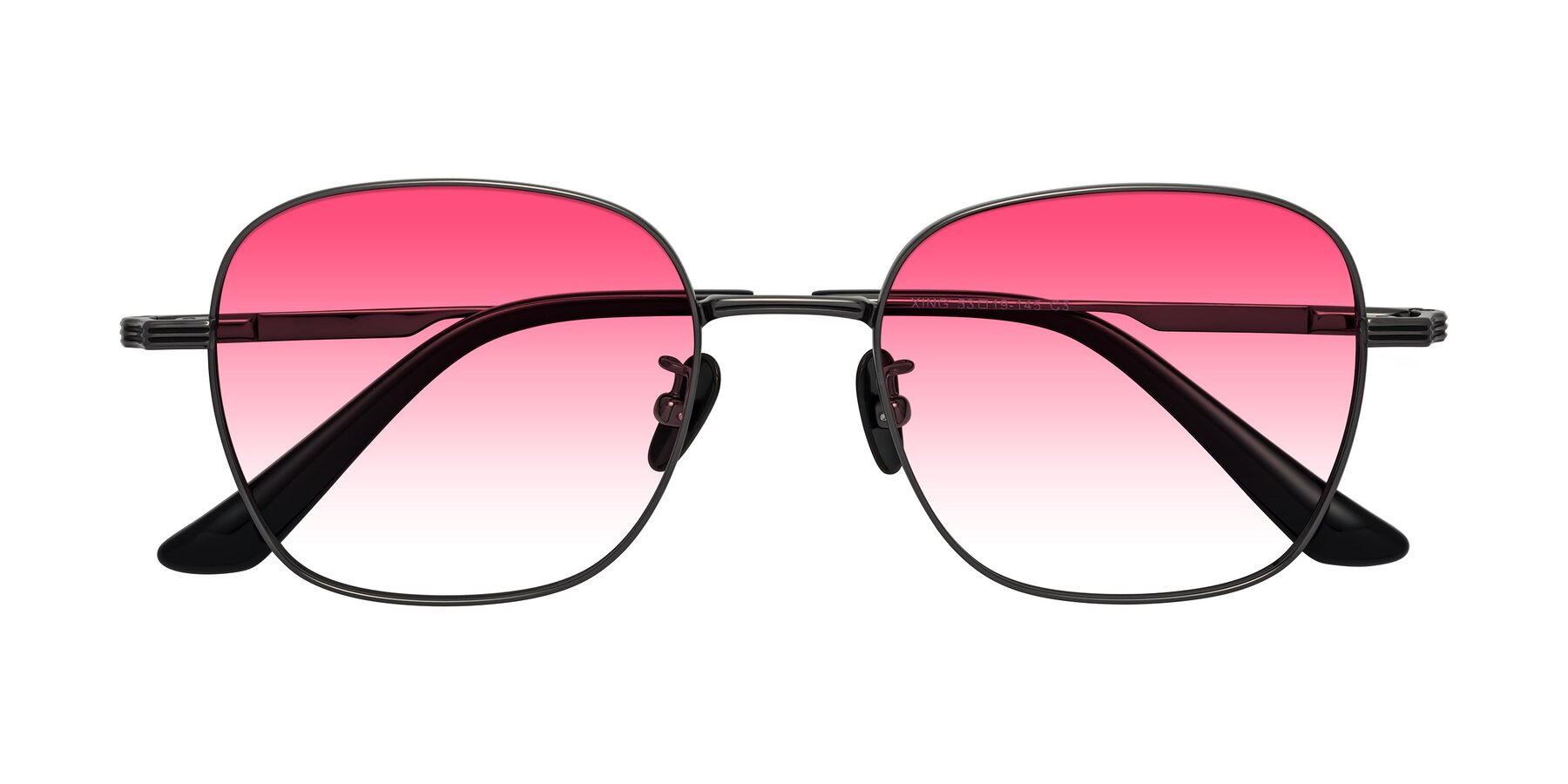 Folded Front of XING in Gunmetal with Pink Gradient Lenses