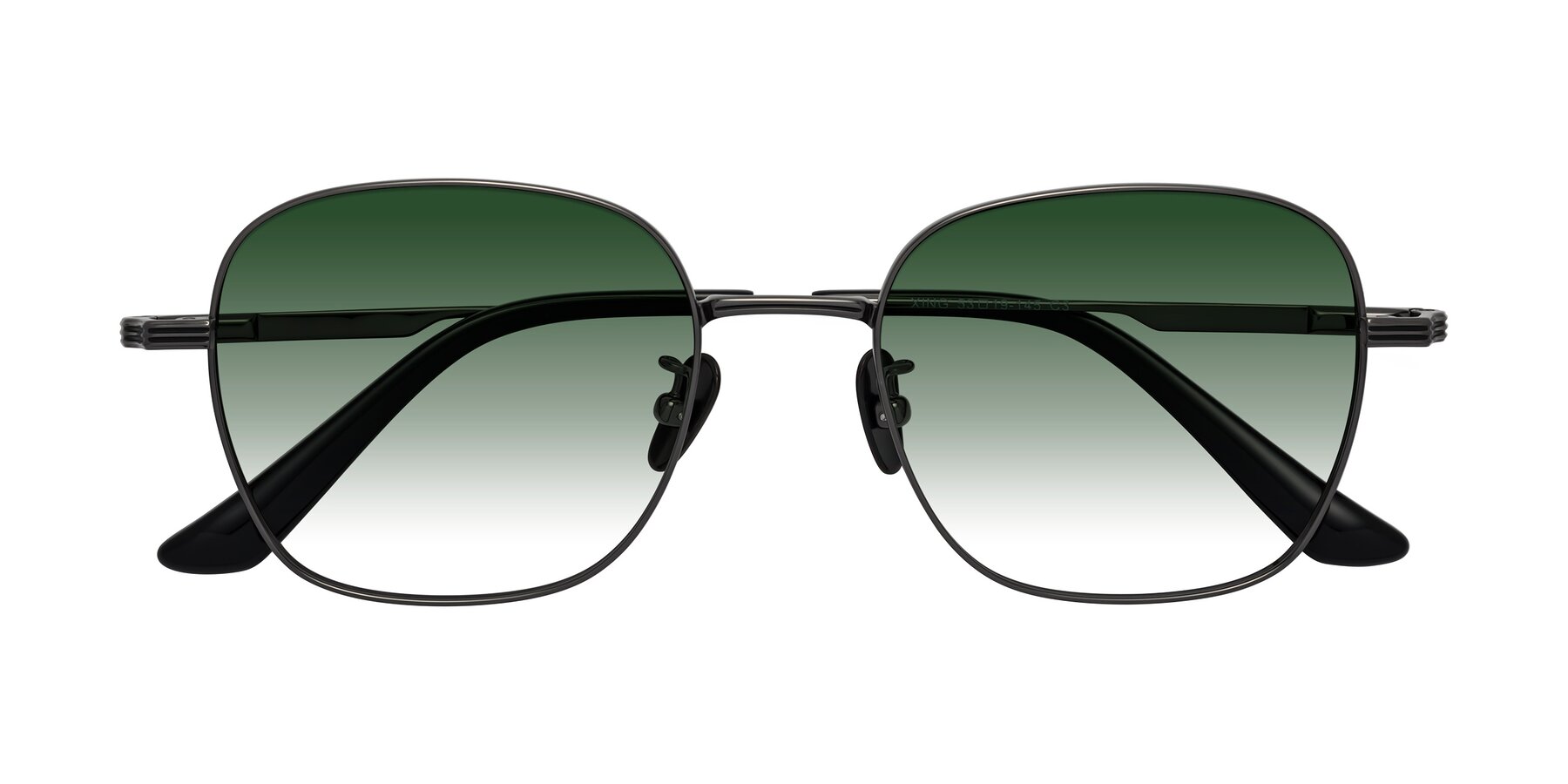 Folded Front of XING in Gunmetal with Green Gradient Lenses