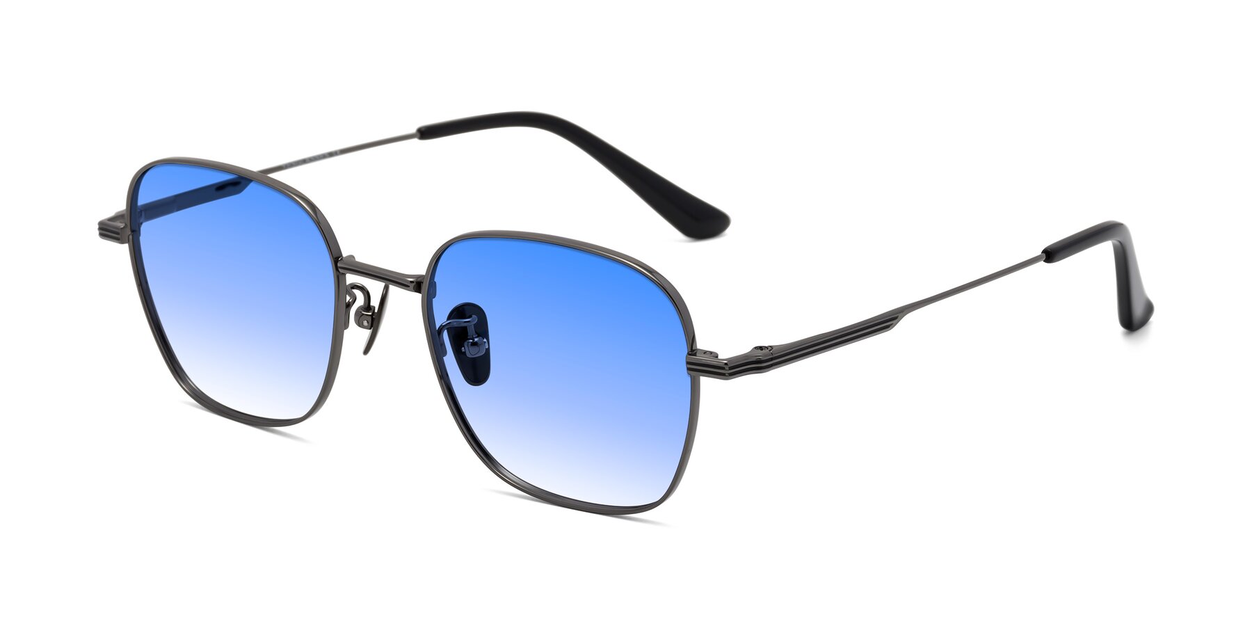 Angle of XING in Gunmetal with Blue Gradient Lenses