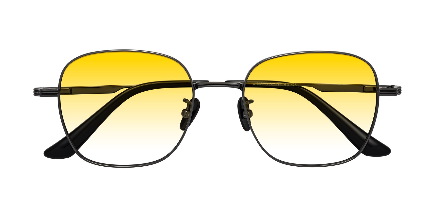 Folded Front of XING in Gunmetal with Yellow Gradient Lenses