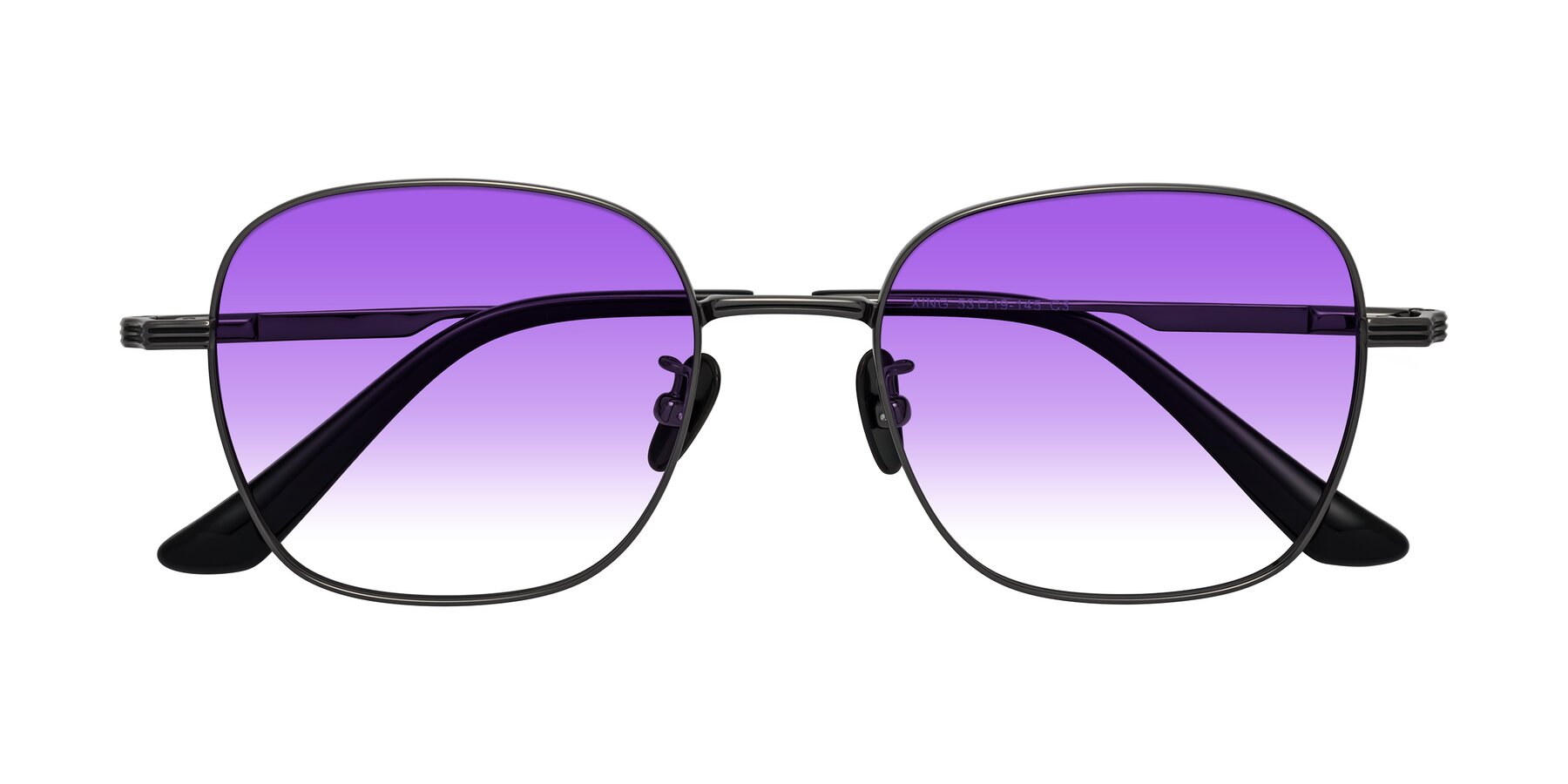 Folded Front of XING in Gunmetal with Purple Gradient Lenses