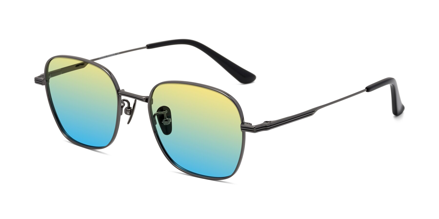 Angle of XING in Gunmetal with Yellow / Blue Gradient Lenses