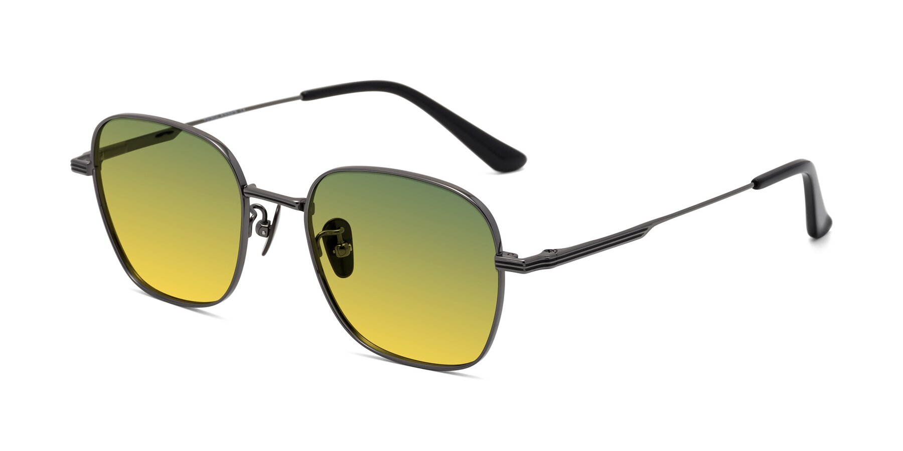 Angle of XING in Gunmetal with Green / Yellow Gradient Lenses