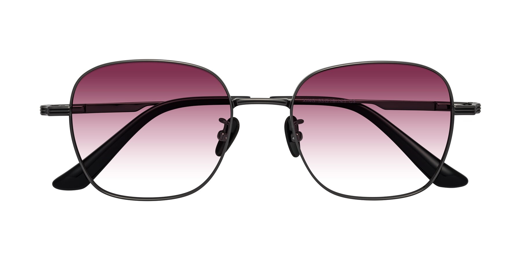 Folded Front of XING in Gunmetal with Wine Gradient Lenses