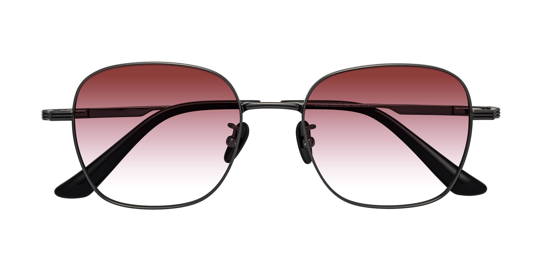 Folded Front of XING in Gunmetal with Garnet Gradient Lenses