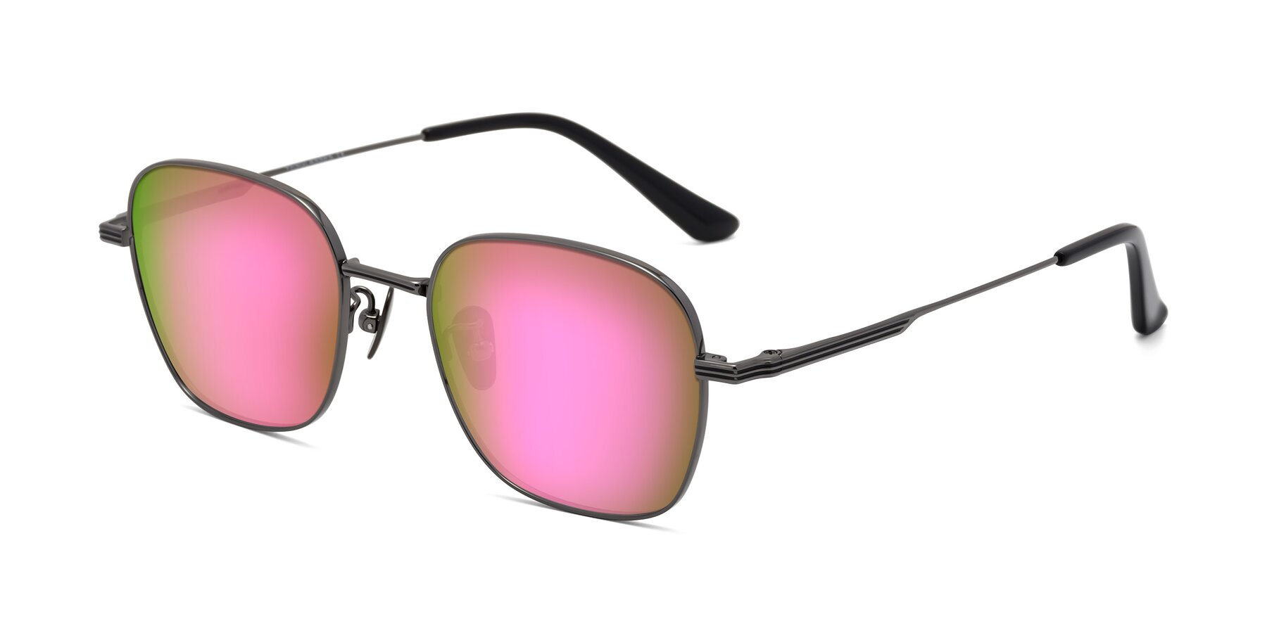 Angle of XING in Gunmetal with Pink Mirrored Lenses