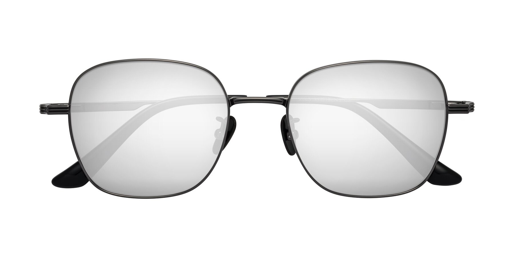 Folded Front of XING in Gunmetal with Silver Mirrored Lenses