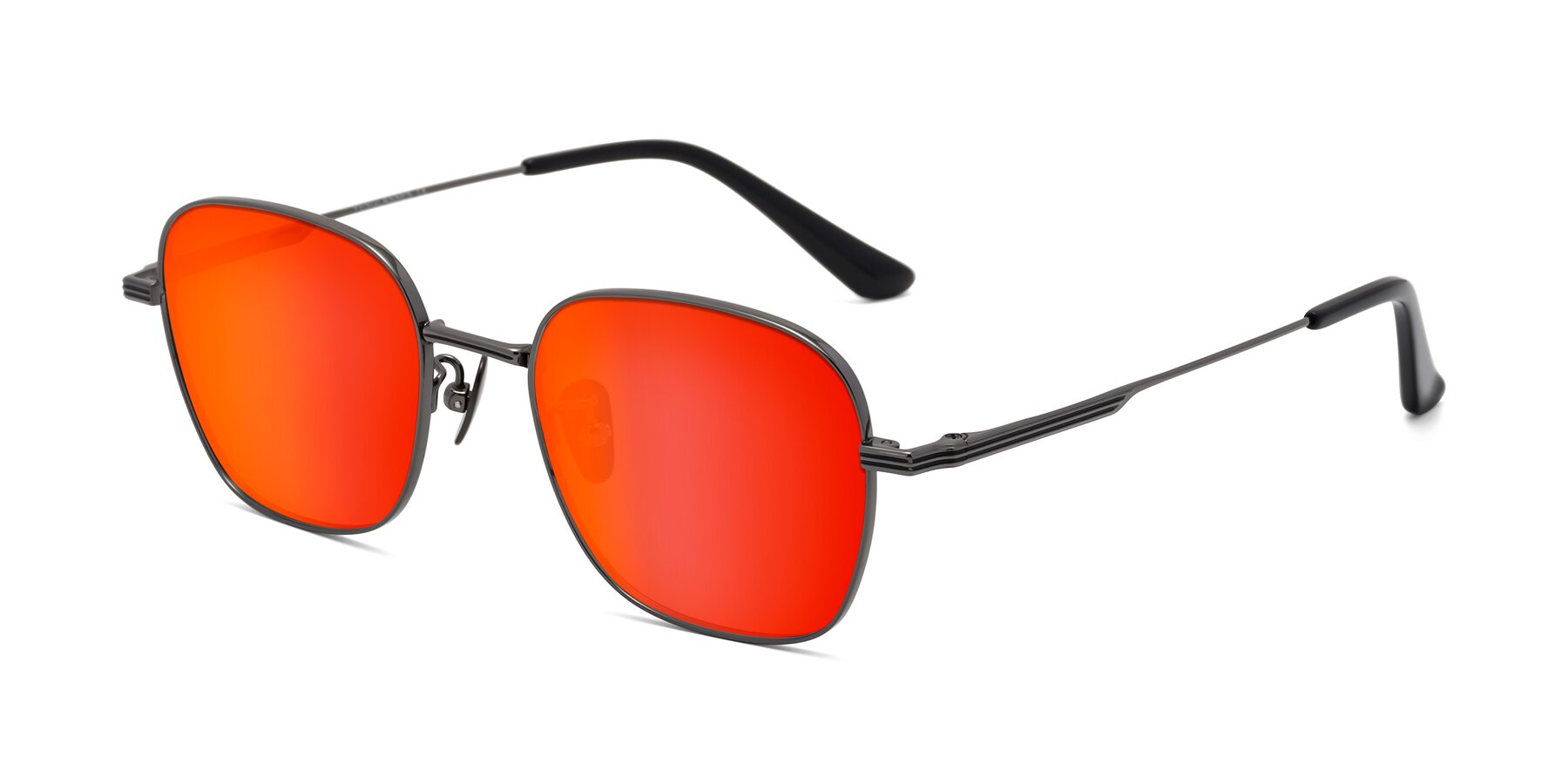 Angle of XING in Gunmetal with Red Gold Mirrored Lenses