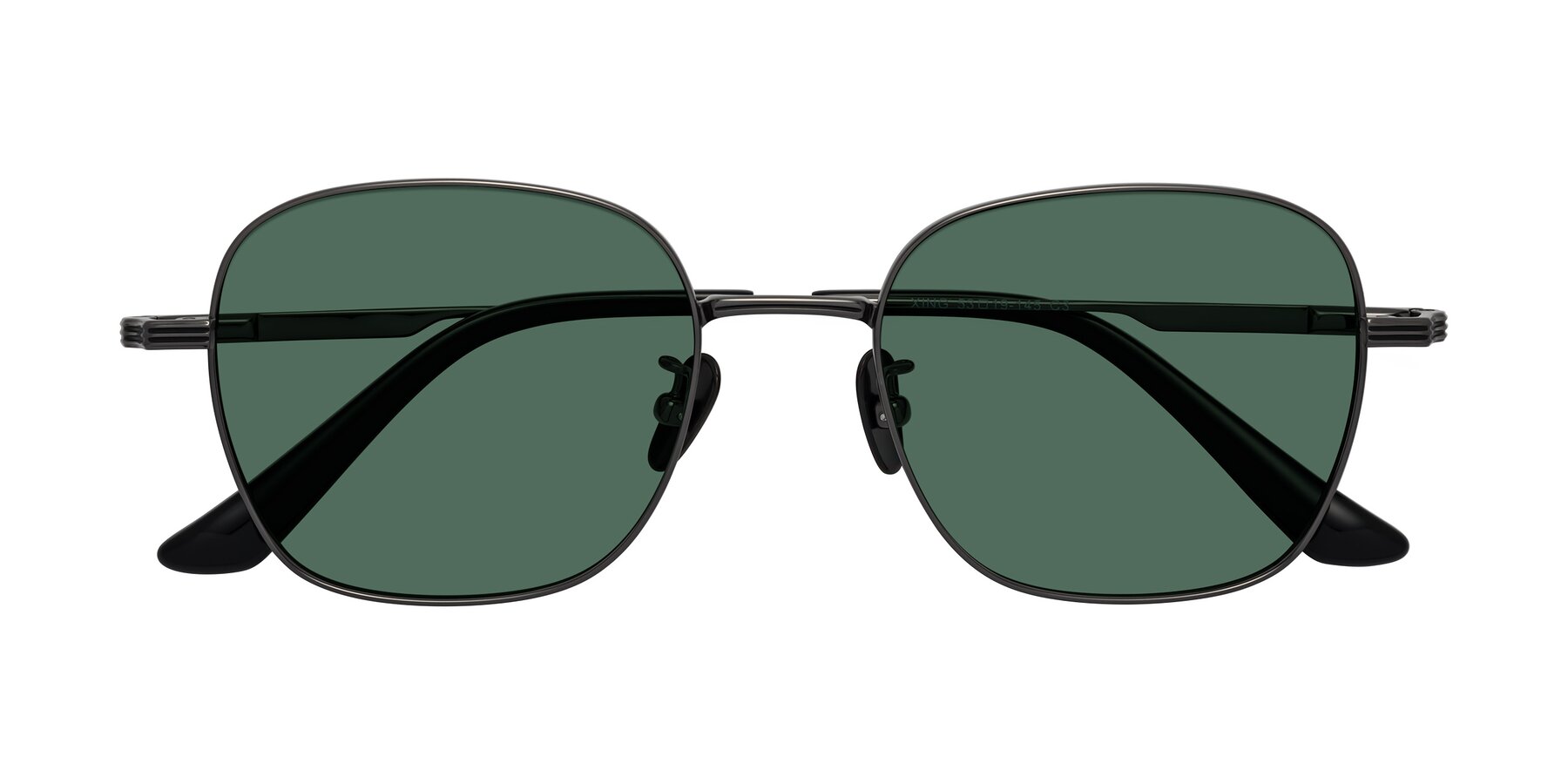 Folded Front of XING in Gunmetal with Green Polarized Lenses