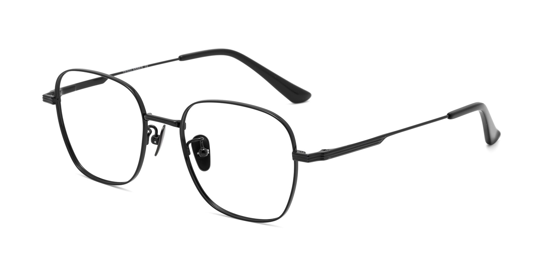 Angle of XING in Black with Clear Blue Light Blocking Lenses