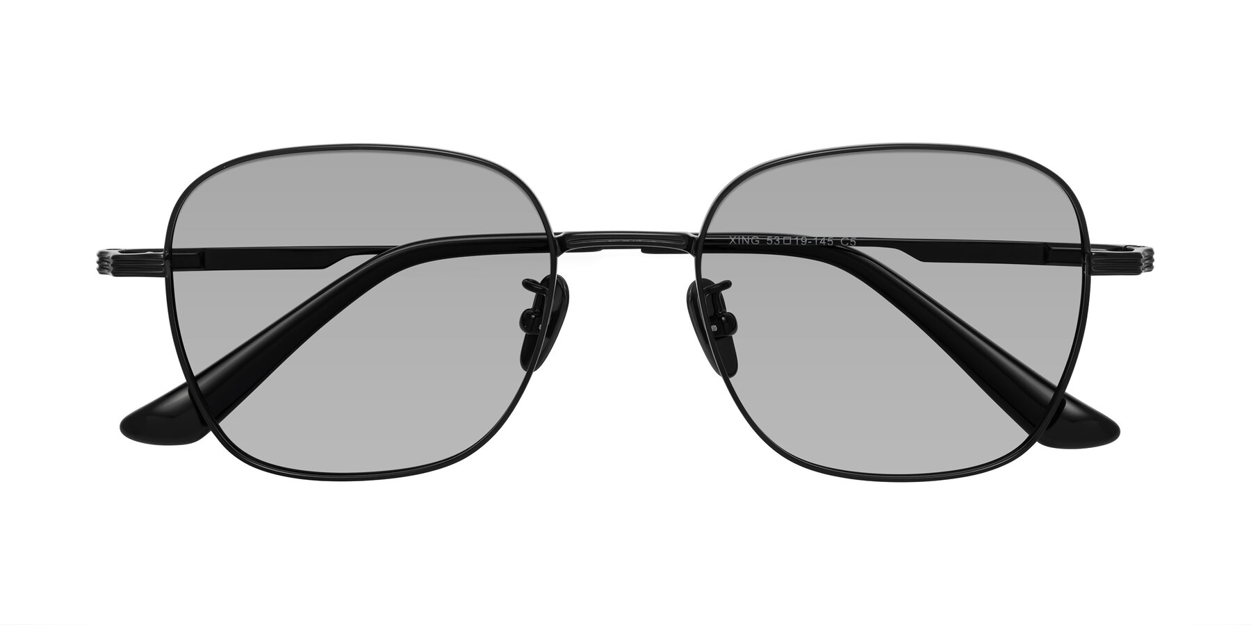 Folded Front of XING in Black with Light Gray Tinted Lenses