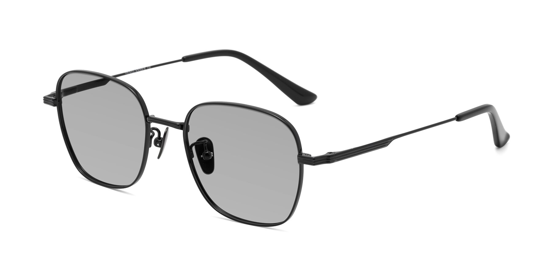 Angle of XING in Black with Light Gray Tinted Lenses