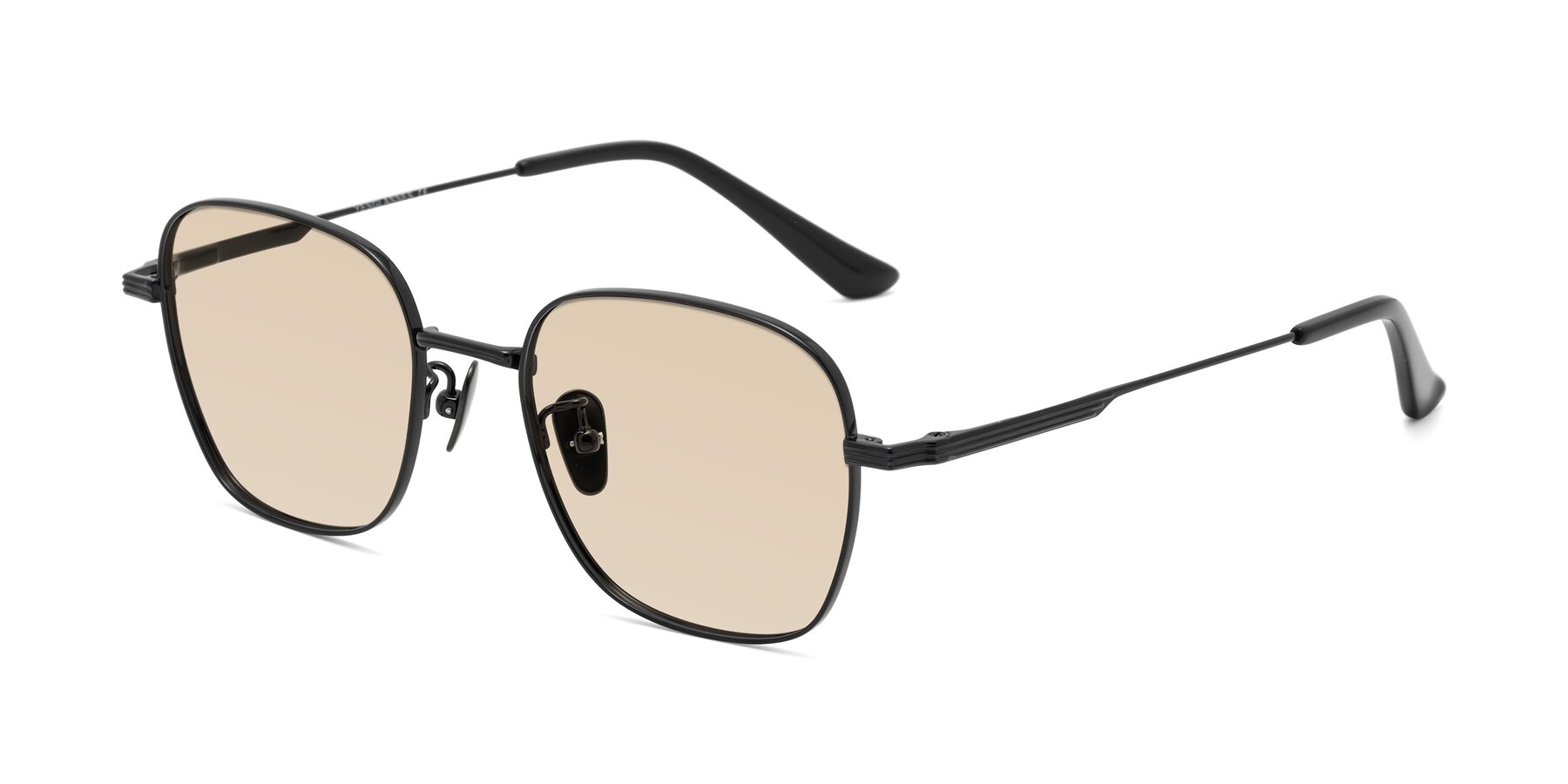 Angle of XING in Black with Light Brown Tinted Lenses