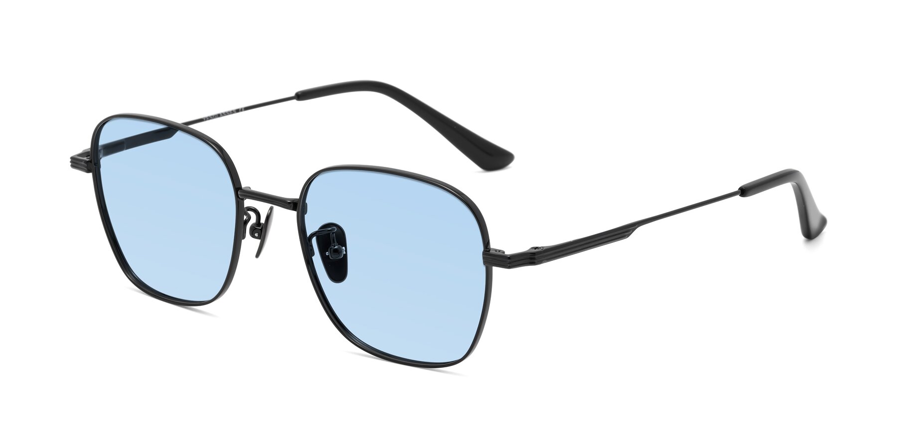 Angle of XING in Black with Light Blue Tinted Lenses