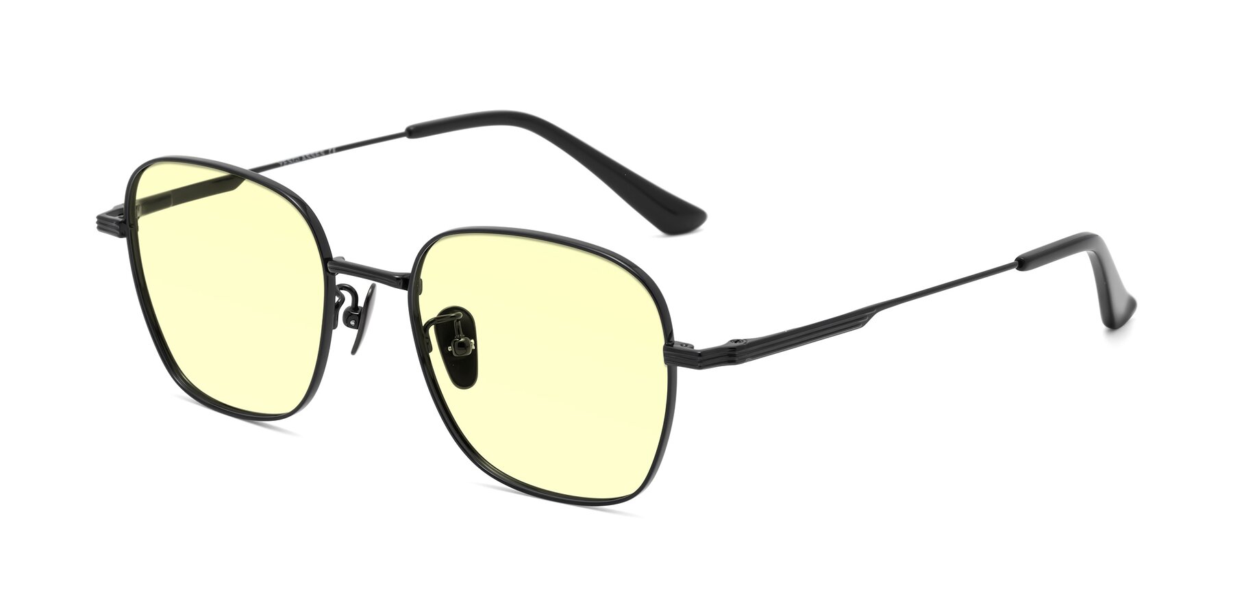 Angle of XING in Black with Light Yellow Tinted Lenses