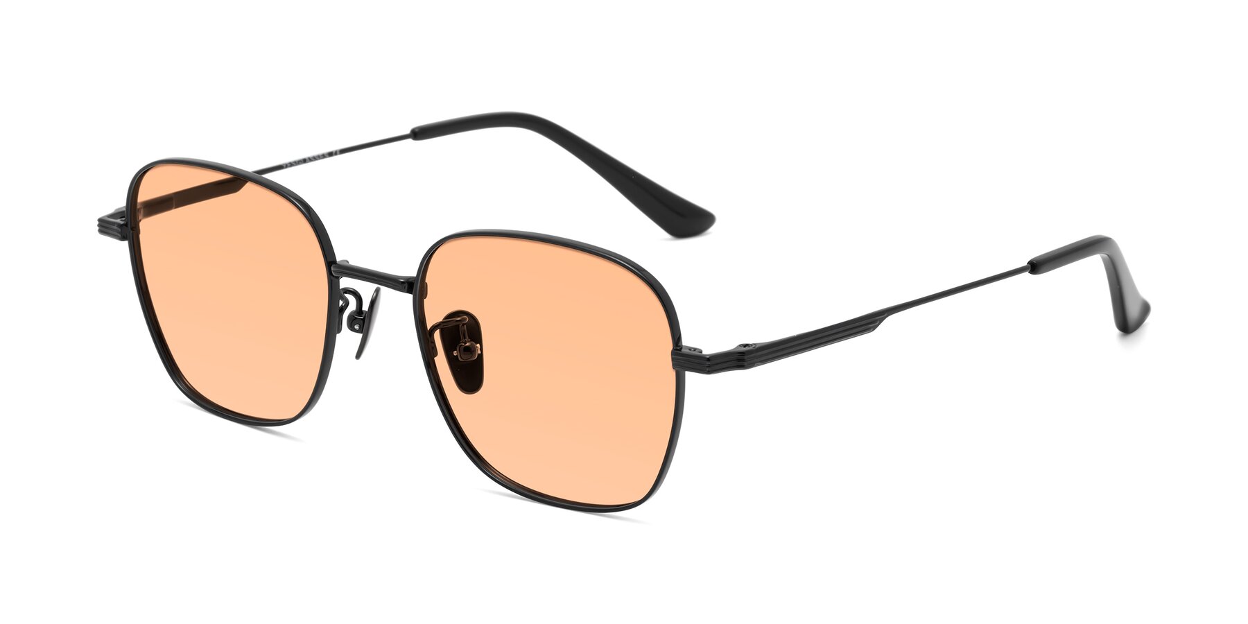 Angle of XING in Black with Light Orange Tinted Lenses