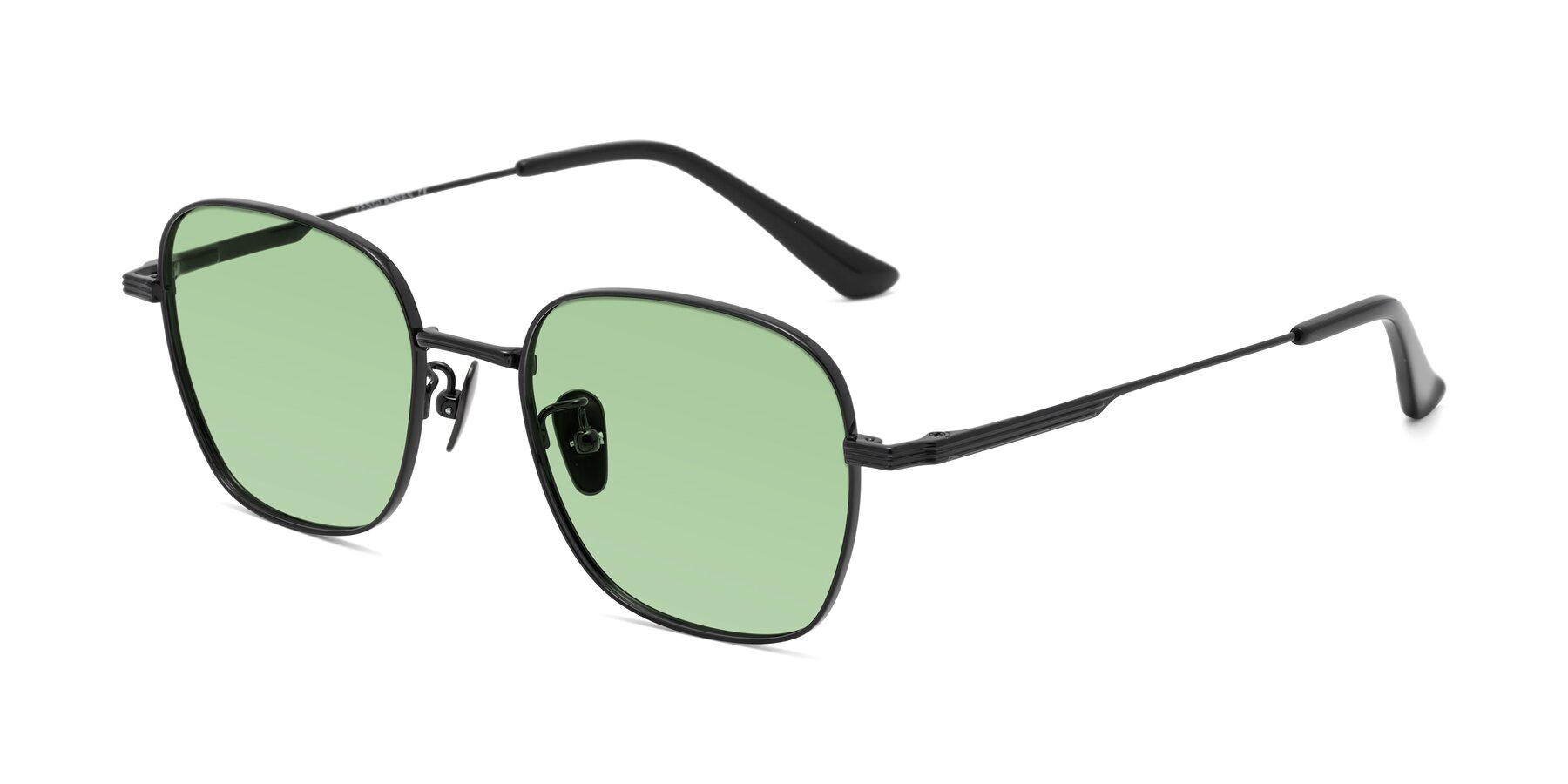 Angle of XING in Black with Medium Green Tinted Lenses