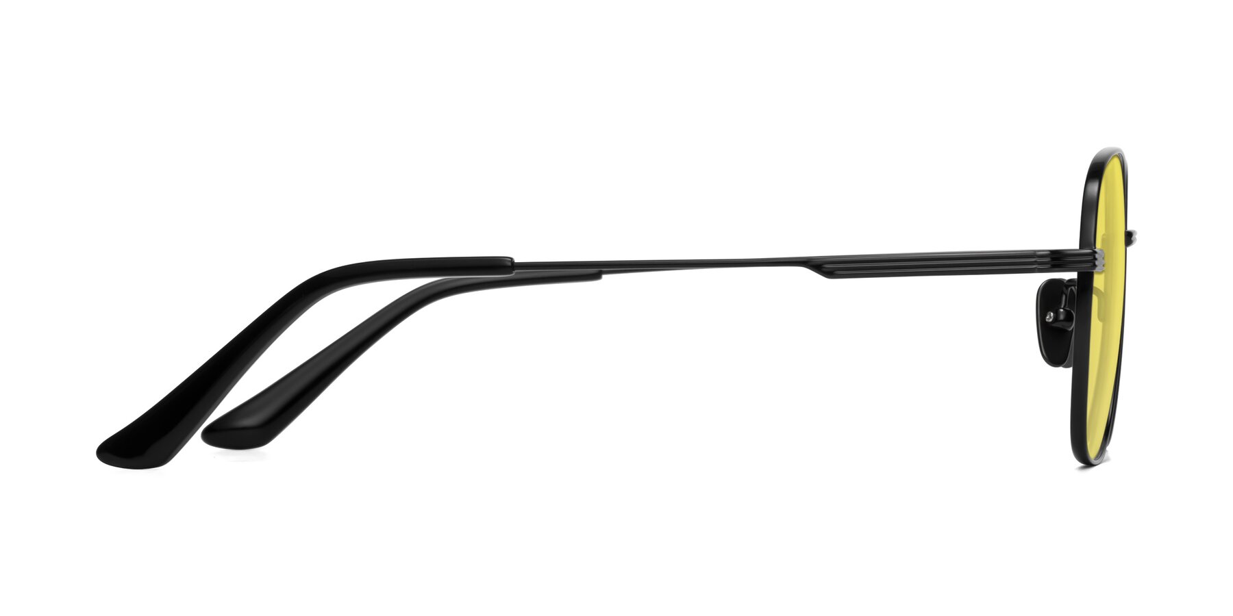 Side of XING in Black with Medium Yellow Tinted Lenses