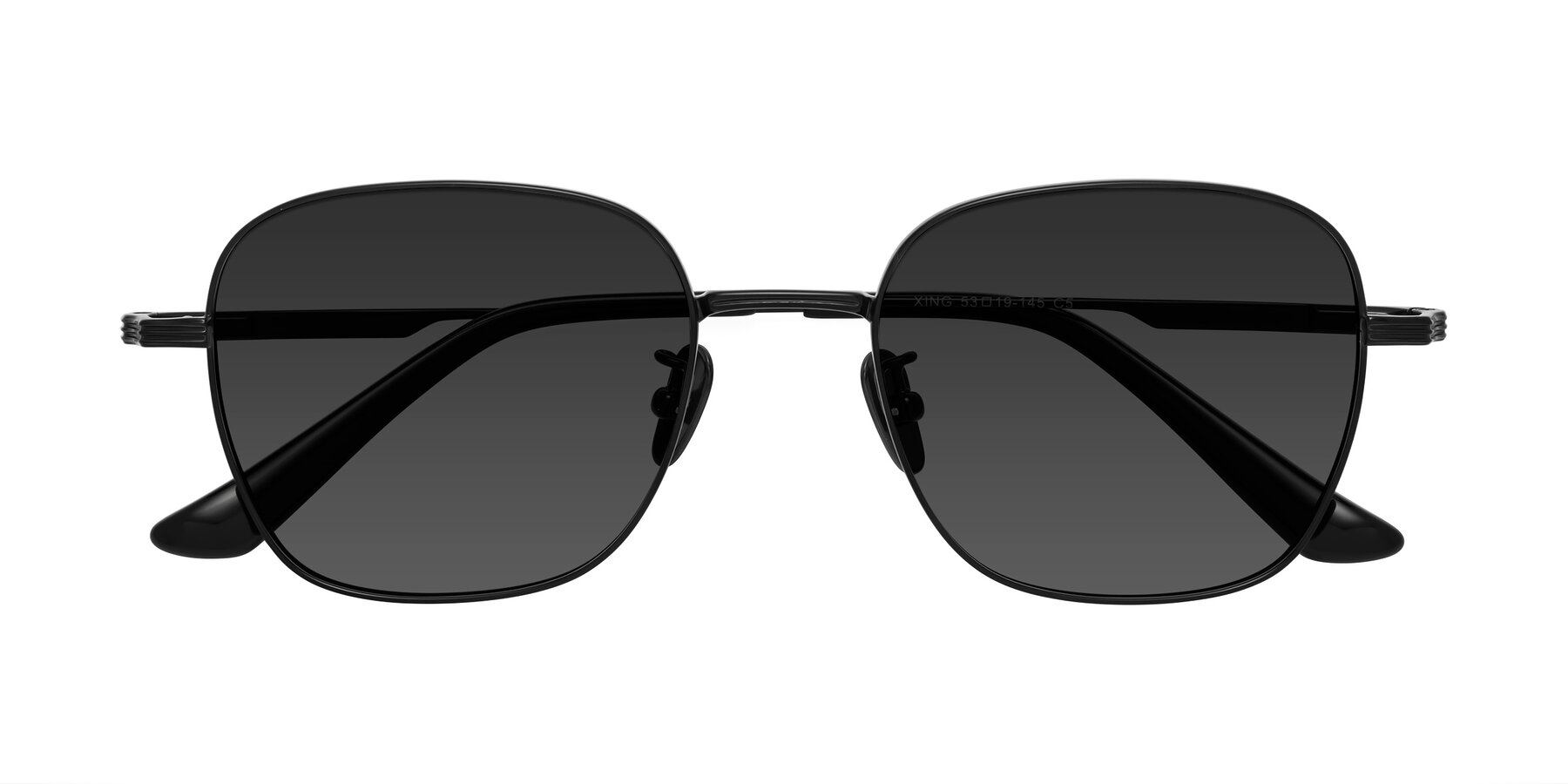 Folded Front of XING in Black with Gray Tinted Lenses