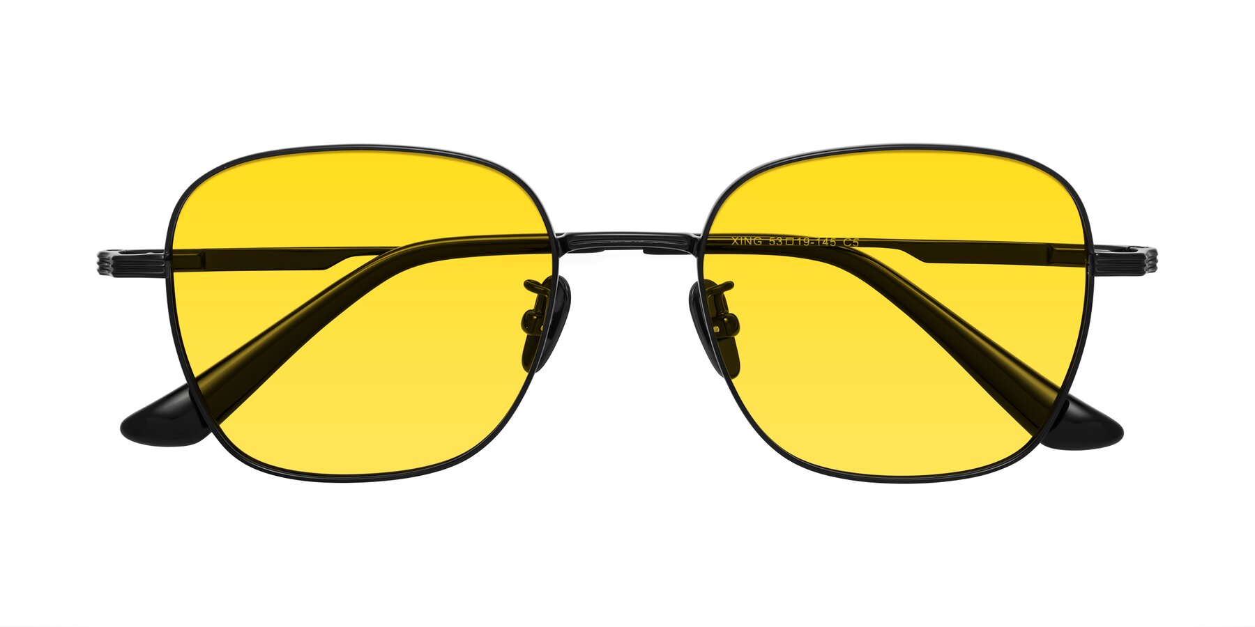 Folded Front of XING in Black with Yellow Tinted Lenses