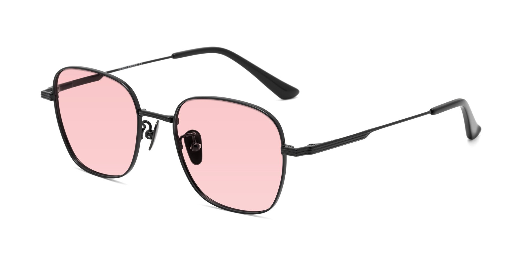 Angle of XING in Black with Light Garnet Tinted Lenses