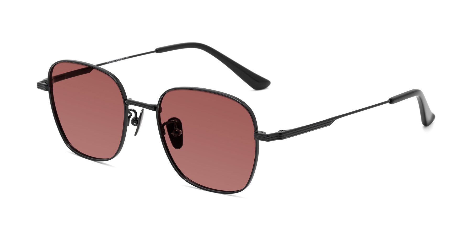 Angle of XING in Black with Garnet Tinted Lenses