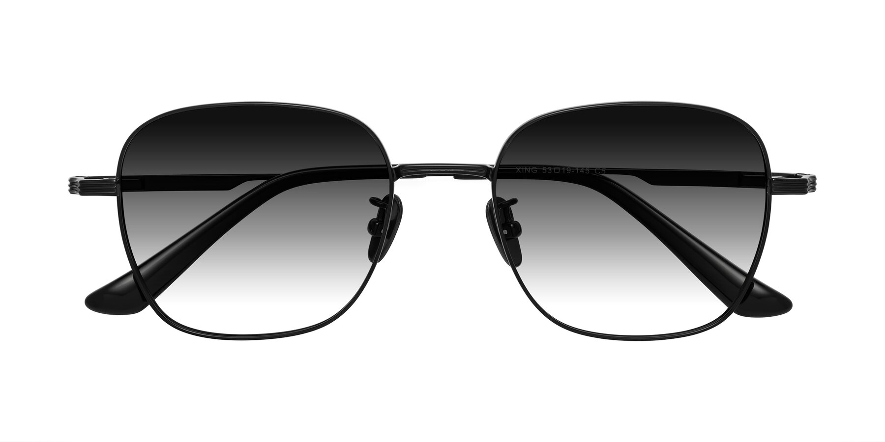 Folded Front of XING in Black with Gray Gradient Lenses