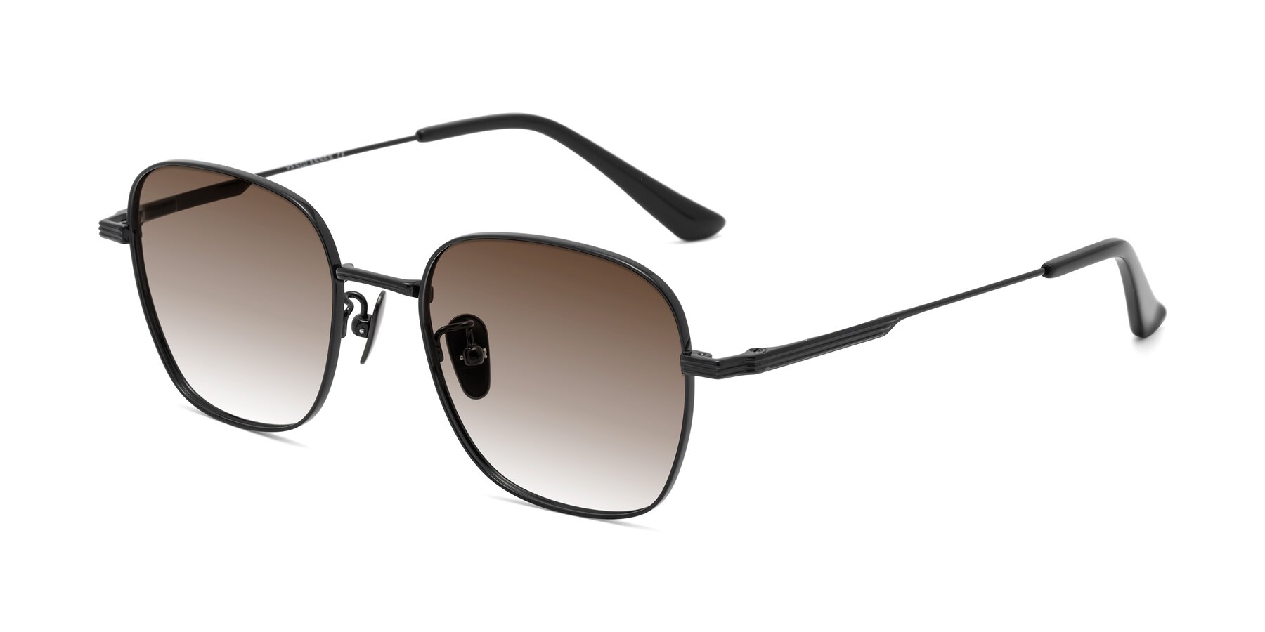 Angle of XING in Black with Brown Gradient Lenses