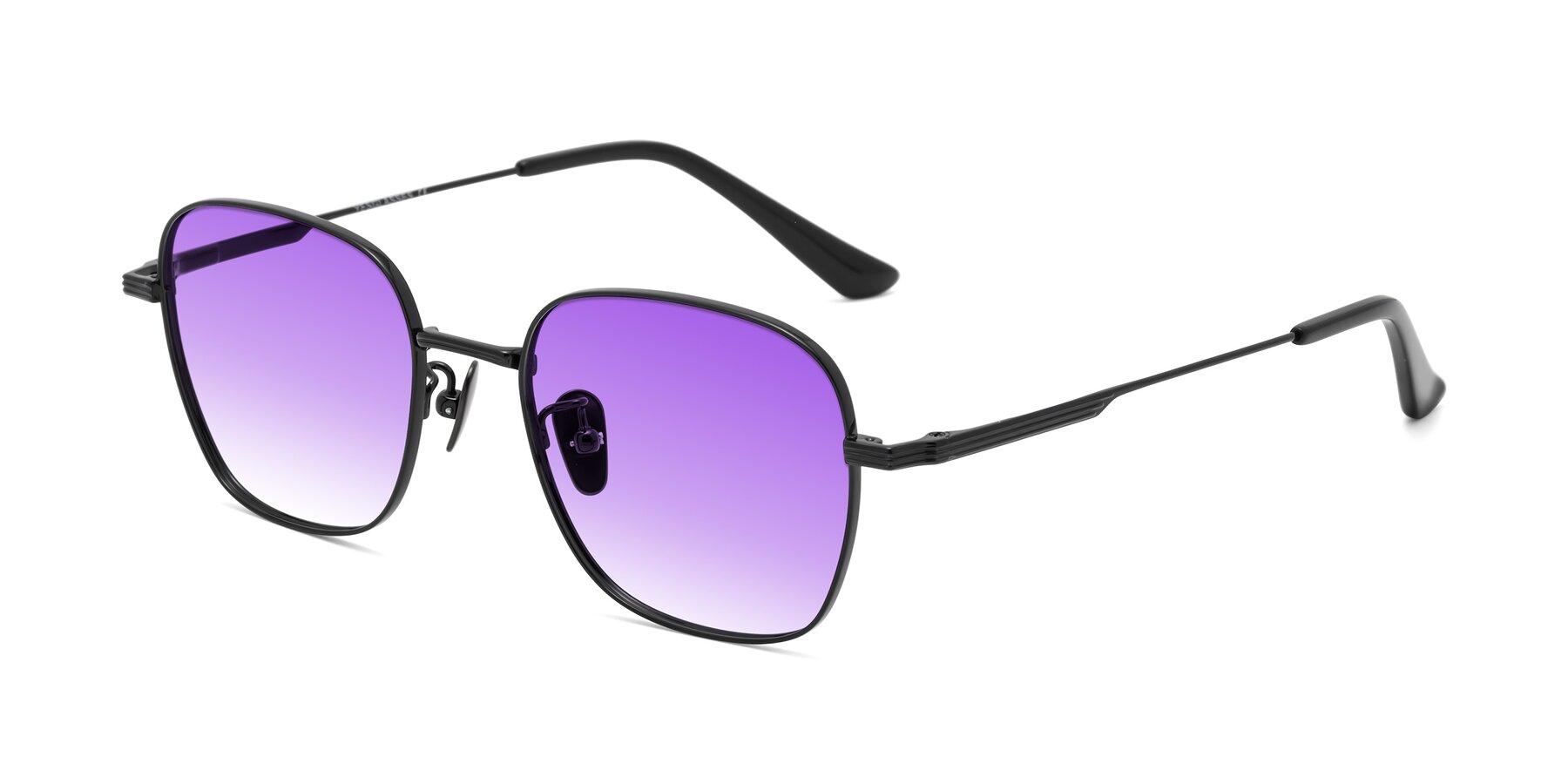 Angle of XING in Black with Purple Gradient Lenses