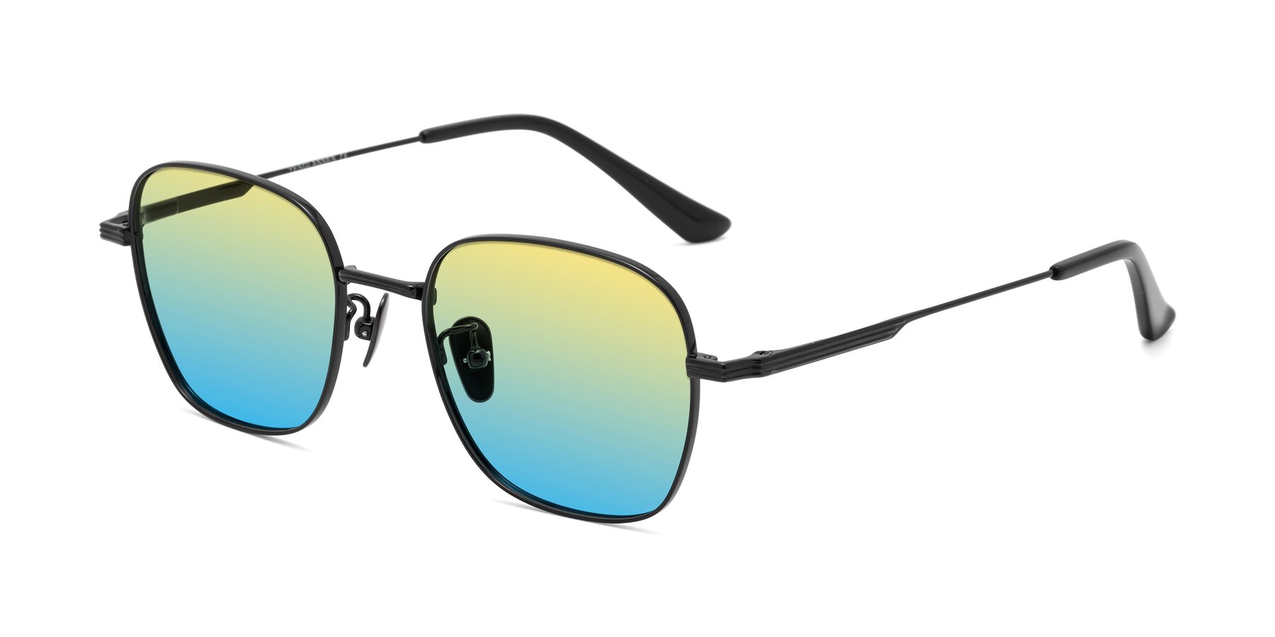 Angle of XING in Black with Yellow / Blue Gradient Lenses