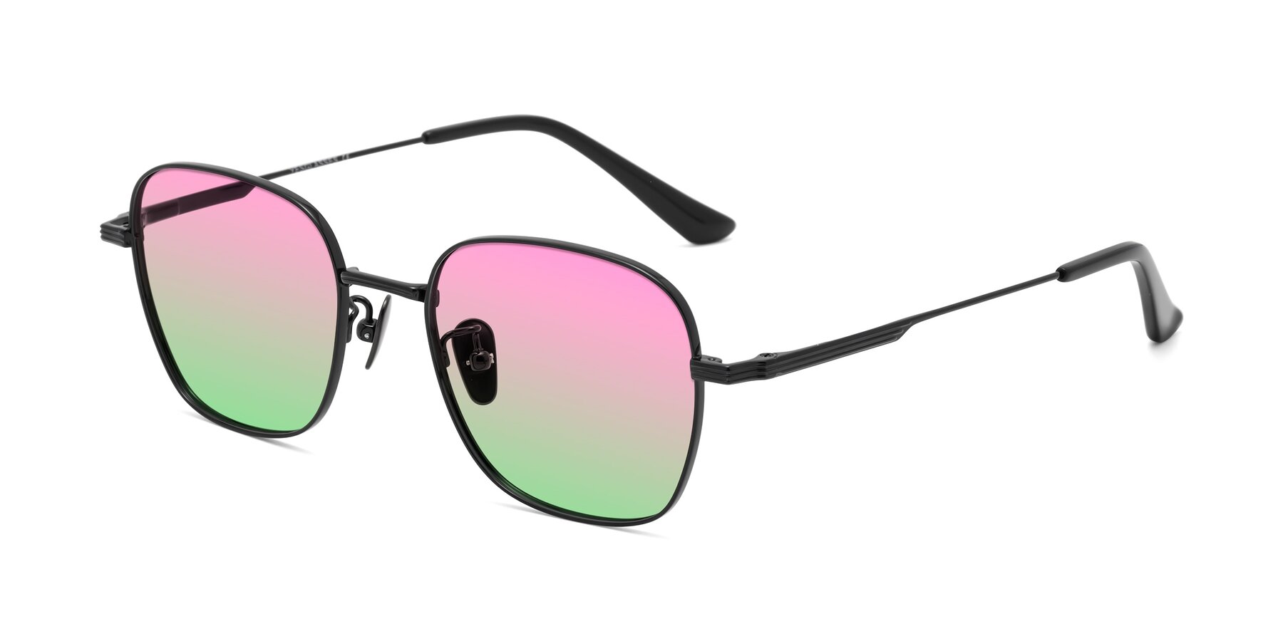 Angle of XING in Black with Pink / Green Gradient Lenses