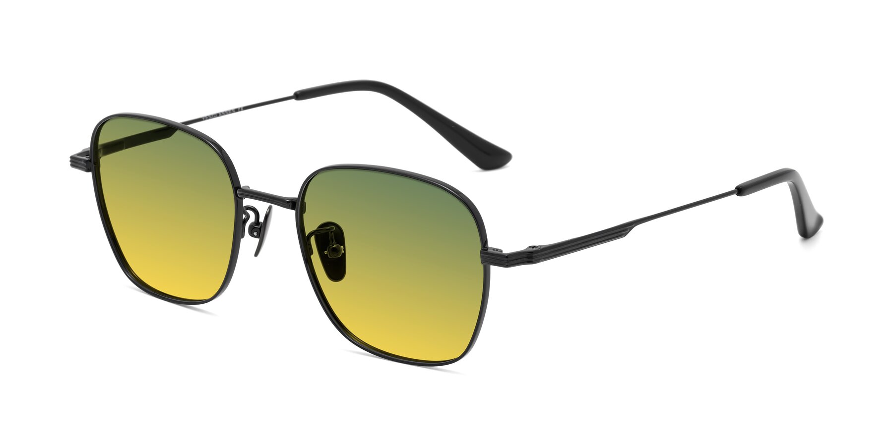 Angle of XING in Black with Green / Yellow Gradient Lenses