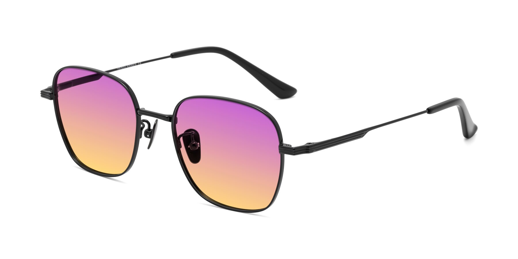 Angle of XING in Black with Purple / Yellow Gradient Lenses