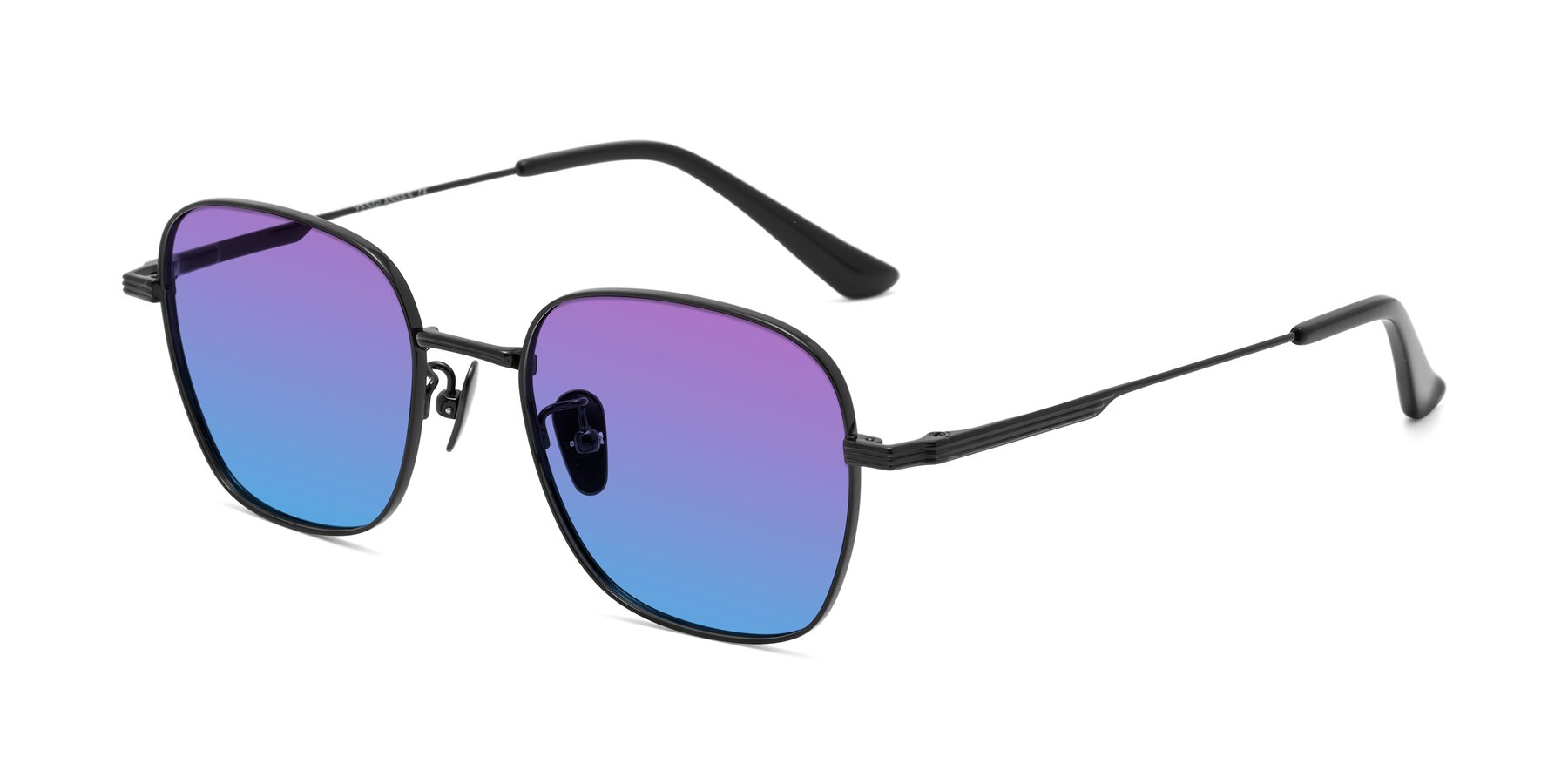 Angle of XING in Black with Purple / Blue Gradient Lenses