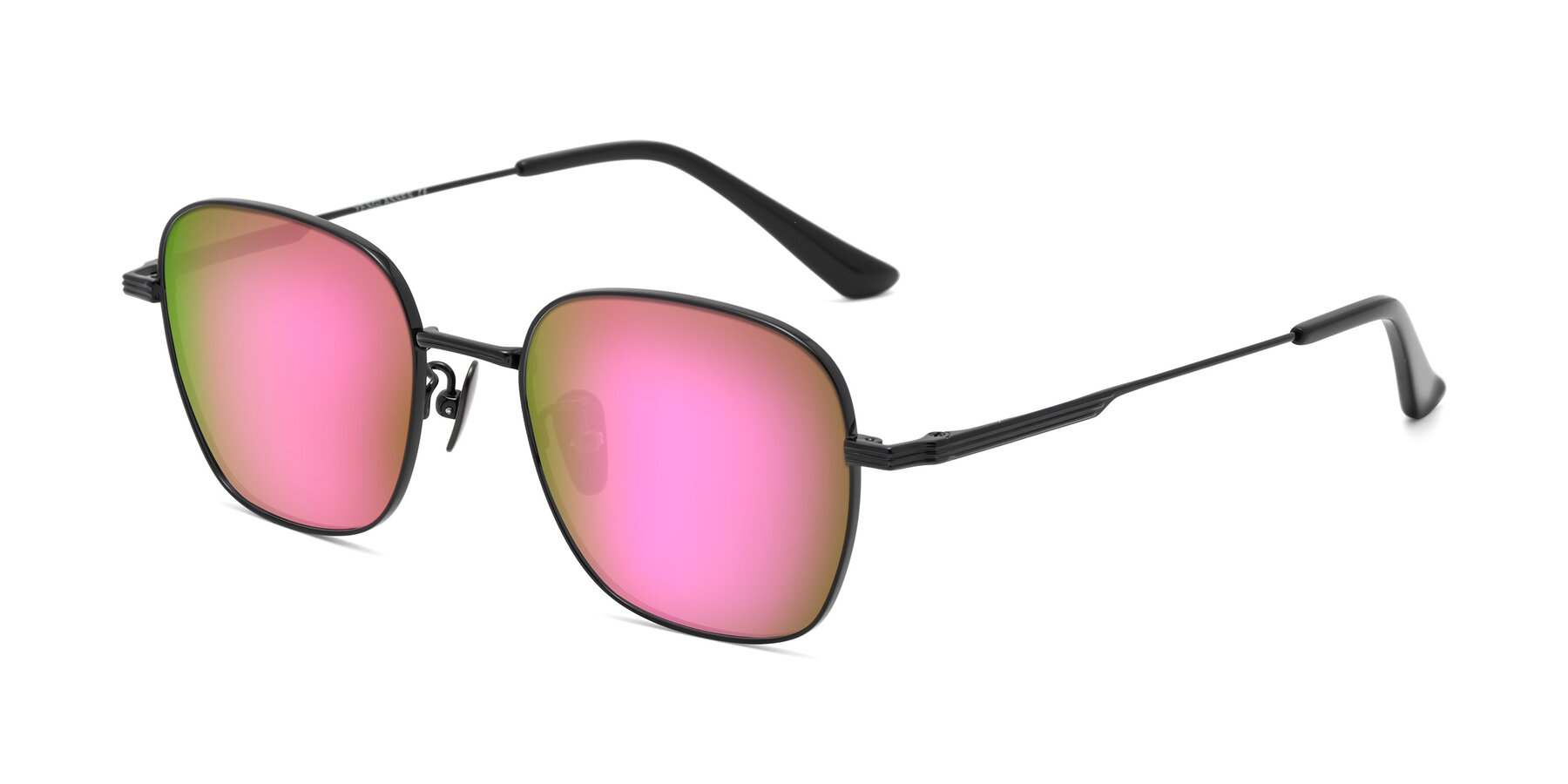 Angle of XING in Black with Pink Mirrored Lenses