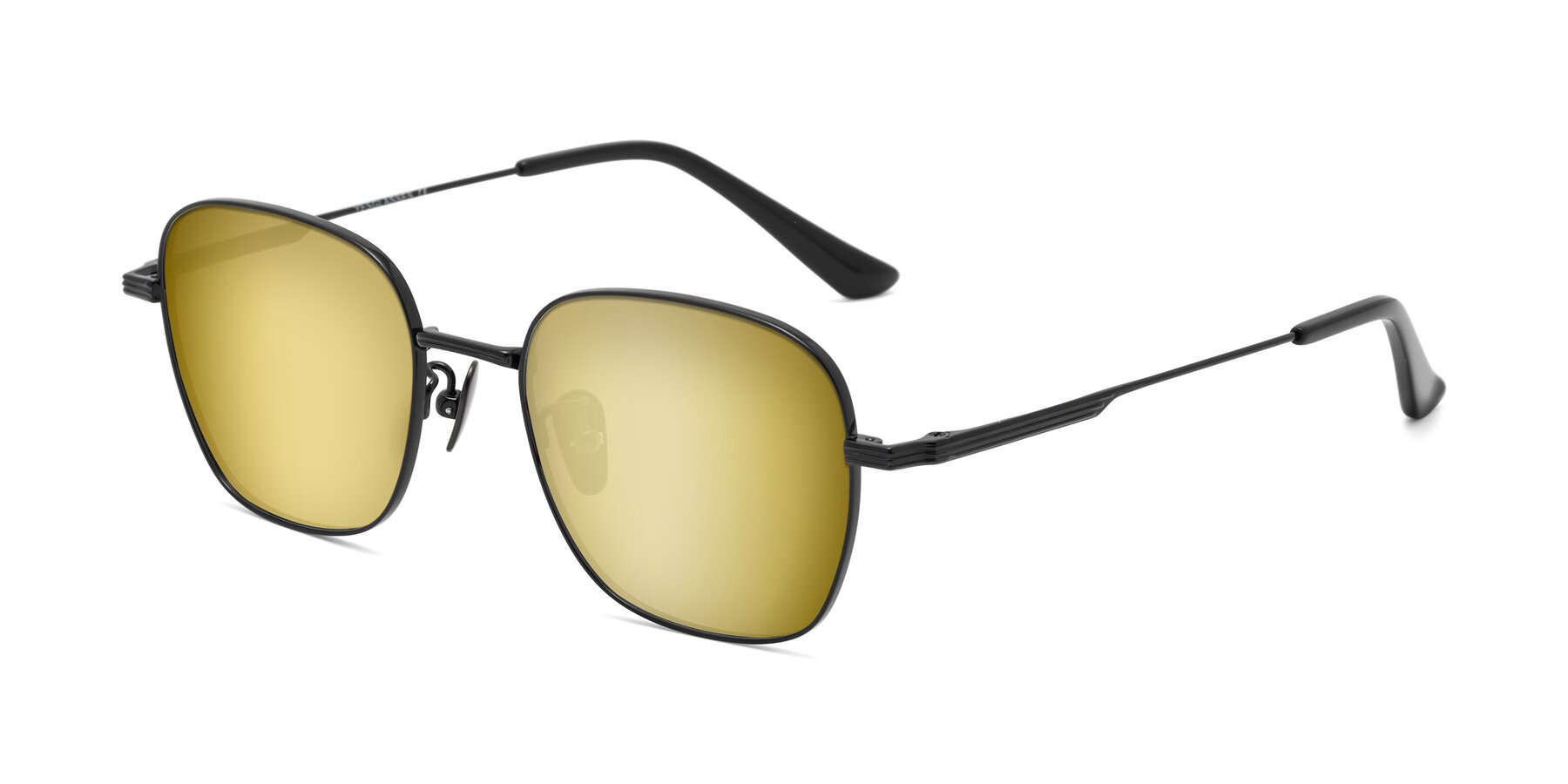 Angle of XING in Black with Gold Mirrored Lenses