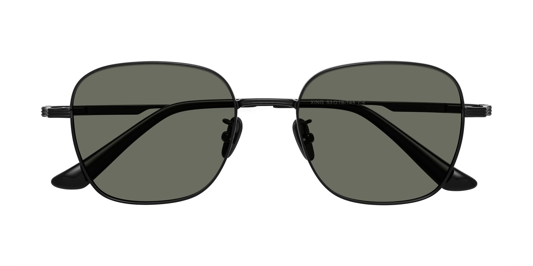 Folded Front of XING in Black with Gray Polarized Lenses