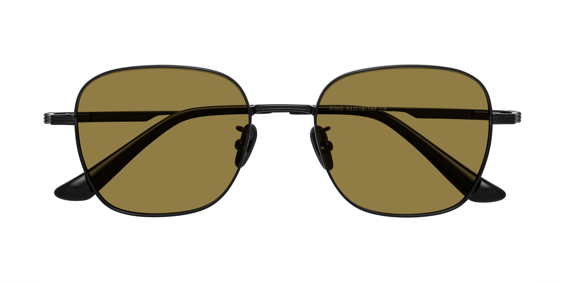 Folded Front of XING in Black with Brown Polarized Lenses