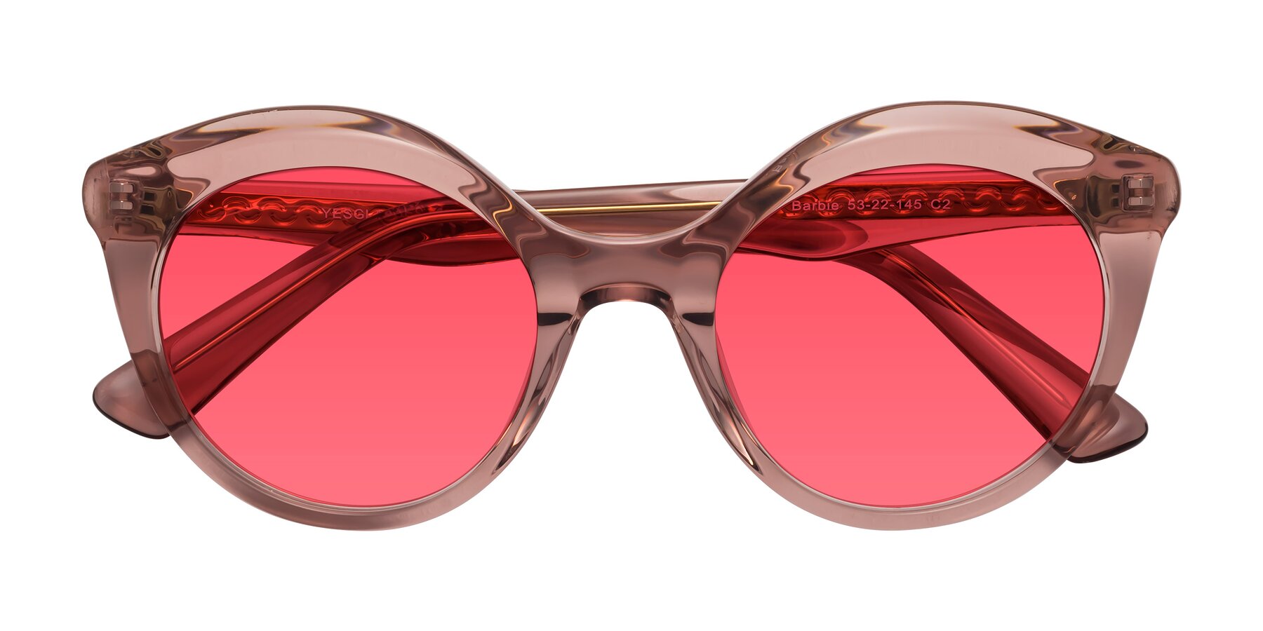 Folded Front of Barbie in Translucent Garnet with Red Tinted Lenses